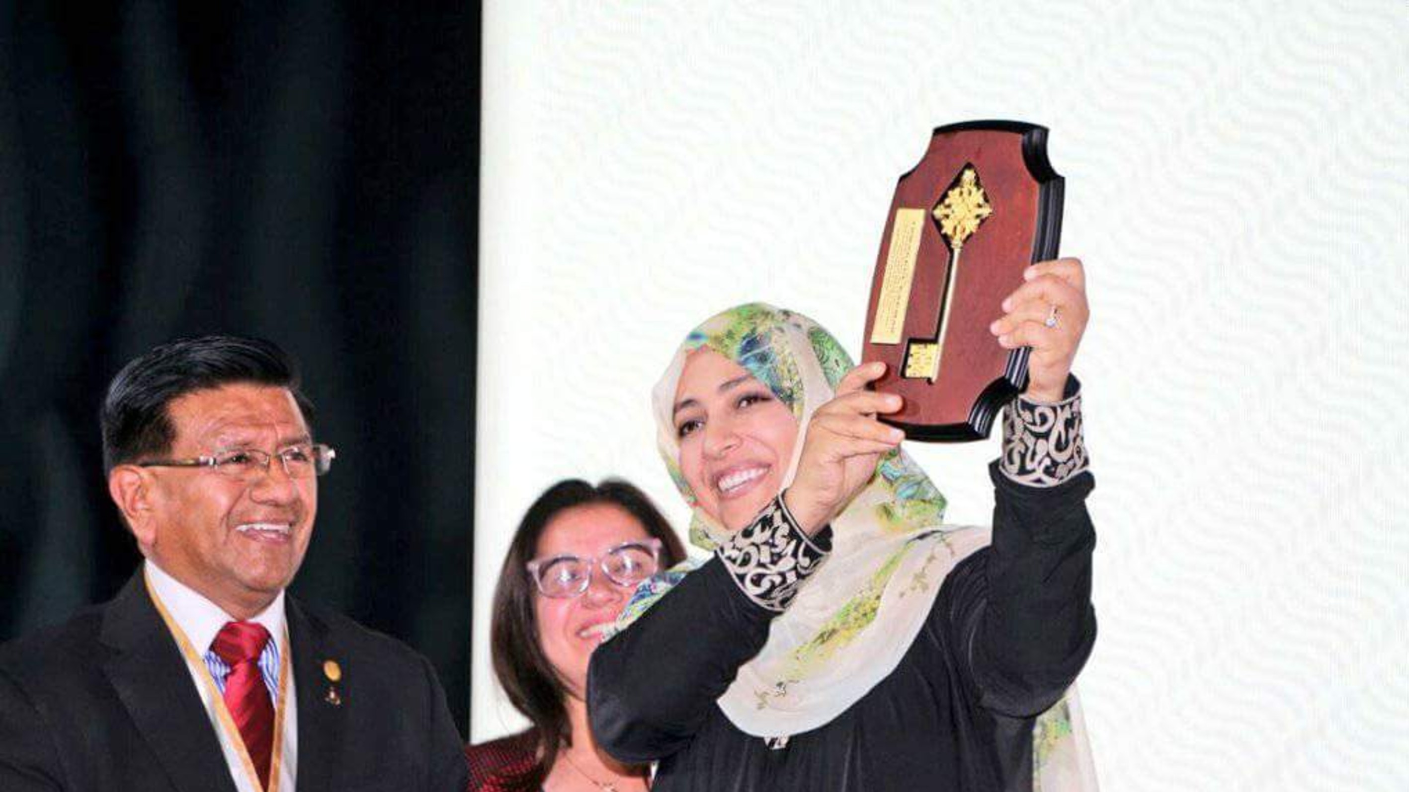 Municipalities of Peru honors Tawakkol Karman for defending rights and freedoms 